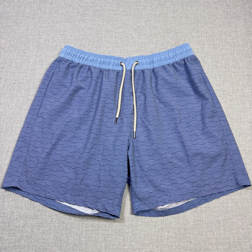 Fair Harbor Hybrid Swim Trunks Shorts Mens 2XL Blue Striped Lined Drawstring‎